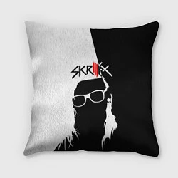 Подушка квадратная Skrillex: Black & White