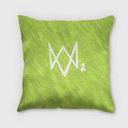Подушка квадратная Watch Dogs 2: Green Back, цвет: 3D-принт