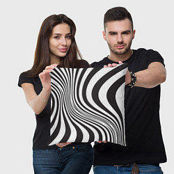 Подушка квадратная Стерео-зебра, цвет: 3D-принт — фото 2