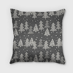 Подушка квадратная Grey Christmas Trees