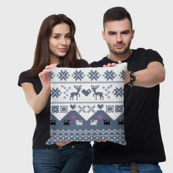 Подушка квадратная Новогодняя любовь, цвет: 3D-принт — фото 2