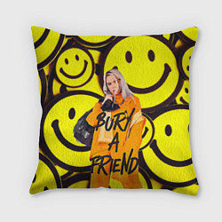 Подушка квадратная Billie Eilish: Bury a Friend, цвет: 3D-принт