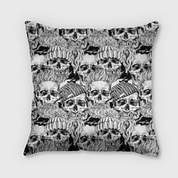 Подушка квадратная Hipster skulls