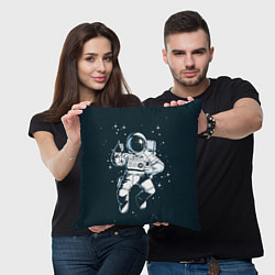 Подушка квадратная Космонавт - открытый космос, цвет: 3D-принт — фото 2