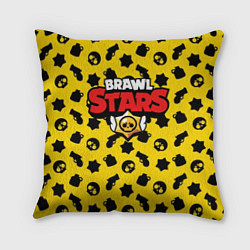 Подушка квадратная Brawl Stars: Yellow & Black, цвет: 3D-принт