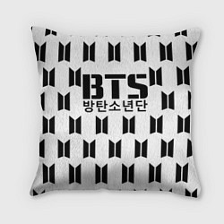 Подушка квадратная BTS: White Pattern, цвет: 3D-принт