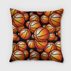 Подушка квадратная Баскетбольные яркие мячи