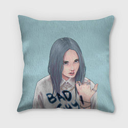 Подушка квадратная Billie Eilish: Bad Guy, цвет: 3D-принт