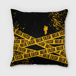 Подушка квадратная BILLIE EILISH: Yellow & Black Tape