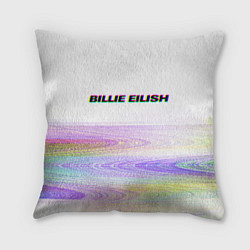 Подушка квадратная BILLIE EILISH: White Glitch, цвет: 3D-принт