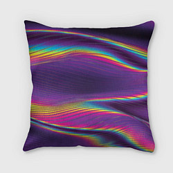 Подушка квадратная Разноцветные волнообразные, цвет: 3D-принт