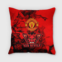 Подушка квадратная Manchester United, цвет: 3D-принт