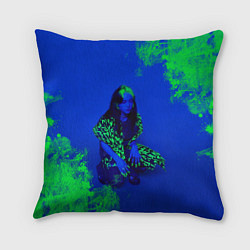 Подушка квадратная Billie Eilish, цвет: 3D-принт