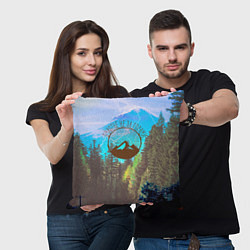 Подушка квадратная Счастье не за горами, цвет: 3D-принт — фото 2