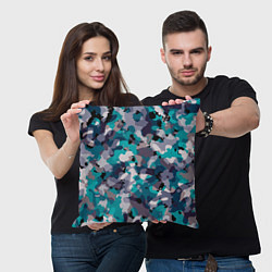 Подушка квадратная Камуфляж: ледяной, цвет: 3D-принт — фото 2