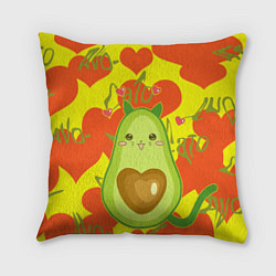 Подушка квадратная Авокадо, цвет: 3D-принт