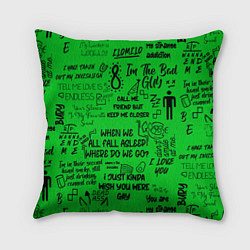 Подушка квадратная GREEN BILLIE EILISH, цвет: 3D-принт