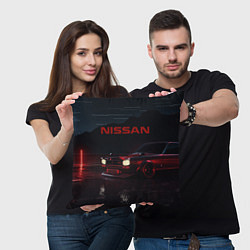 Подушка квадратная NISSAN, цвет: 3D-принт — фото 2