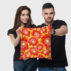 Подушка квадратная Цветы, цвет: 3D-принт — фото 2