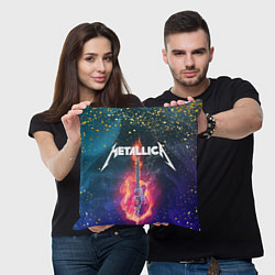 Подушка квадратная Metallicaспина, цвет: 3D-принт — фото 2