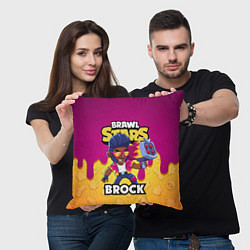 Подушка квадратная BRAWL STARS BROCK, цвет: 3D-принт — фото 2