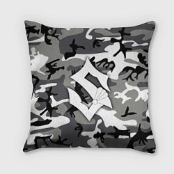 Подушка квадратная Камуфляж Sabaton, цвет: 3D-принт