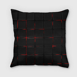 Подушка квадратная 3D Плиты Red & Black
