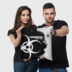 Подушка квадратная Coronavirus 2019 - nCoV, цвет: 3D-принт — фото 2