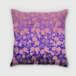 Подушка квадратная Цветы, цвет: 3D-принт