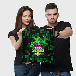 Подушка квадратная Brawl Stars Virus 8-Bit, цвет: 3D-принт — фото 2