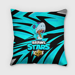 Подушка квадратная BRAWL STARS LEON SHARK, цвет: 3D-принт