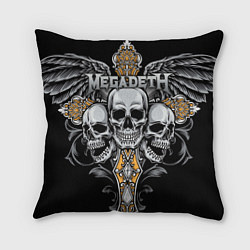 Подушка квадратная Megadeth, цвет: 3D-принт