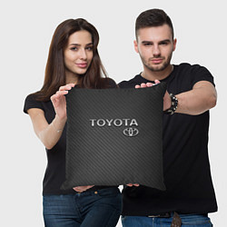 Подушка квадратная Toyota Carbon, цвет: 3D-принт — фото 2