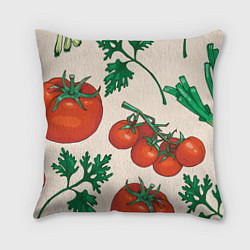 Подушка квадратная Летние овощи, цвет: 3D-принт