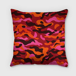 Подушка квадратная CAMOUFLAGE RED, цвет: 3D-принт