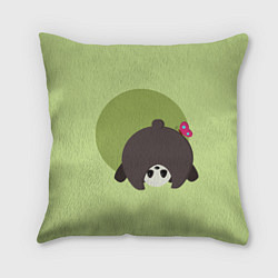 Подушка квадратная Прикольная панда с бабочкой, цвет: 3D-принт