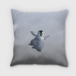 Подушка квадратная Мультяшный пингвин, цвет: 3D-принт