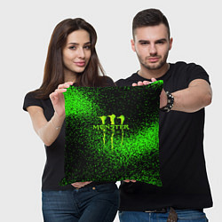 Подушка квадратная MONSTER ENERGY, цвет: 3D-принт — фото 2