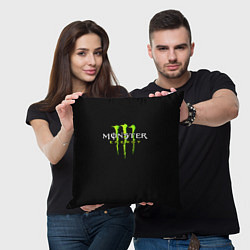 Подушка квадратная MONSTER ENERGY, цвет: 3D-принт — фото 2