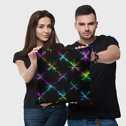 Подушка квадратная НЕОНОВАЯ ТЕКСТУРА, цвет: 3D-принт — фото 2