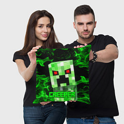 Подушка квадратная MINECRAFT CREEPER, цвет: 3D-принт — фото 2