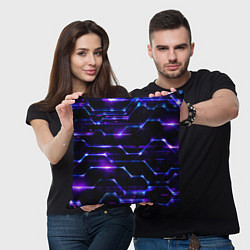 Подушка квадратная Технологии будущее нано броня, цвет: 3D-принт — фото 2