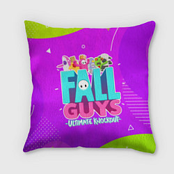 Подушка квадратная Fall Guys, цвет: 3D-принт