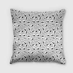 Подушка квадратная Черепа черно-белые, цвет: 3D-принт