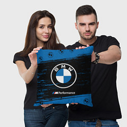 Подушка квадратная BMW БМВ, цвет: 3D-принт — фото 2