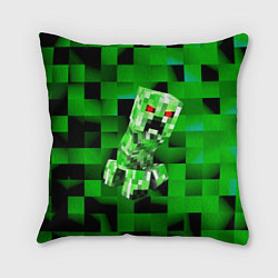 Подушка квадратная Minecraft creeper, цвет: 3D-принт