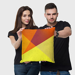 Подушка квадратная Оранжевые углы, цвет: 3D-принт — фото 2
