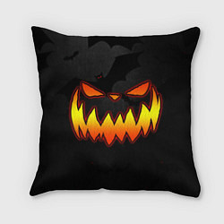Подушка квадратная Pumpkin smile and bats, цвет: 3D-принт