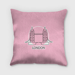 Подушка квадратная Лондон London Tower bridge, цвет: 3D-принт