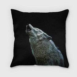 Подушка квадратная Воющий волк, цвет: 3D-принт